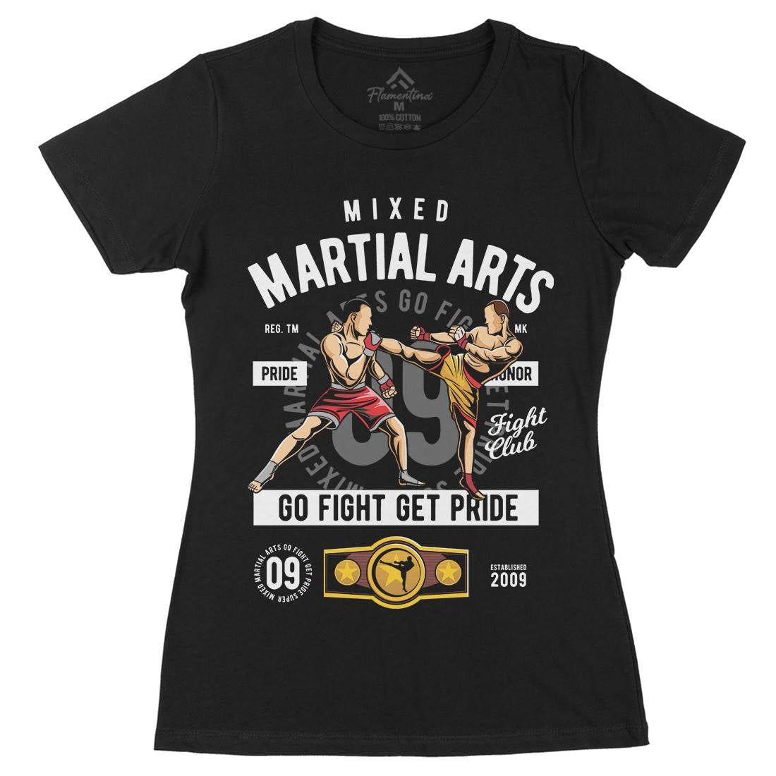 Mixed Martial Arts Womens Organic Crew Neck T-Shirt Sport C396