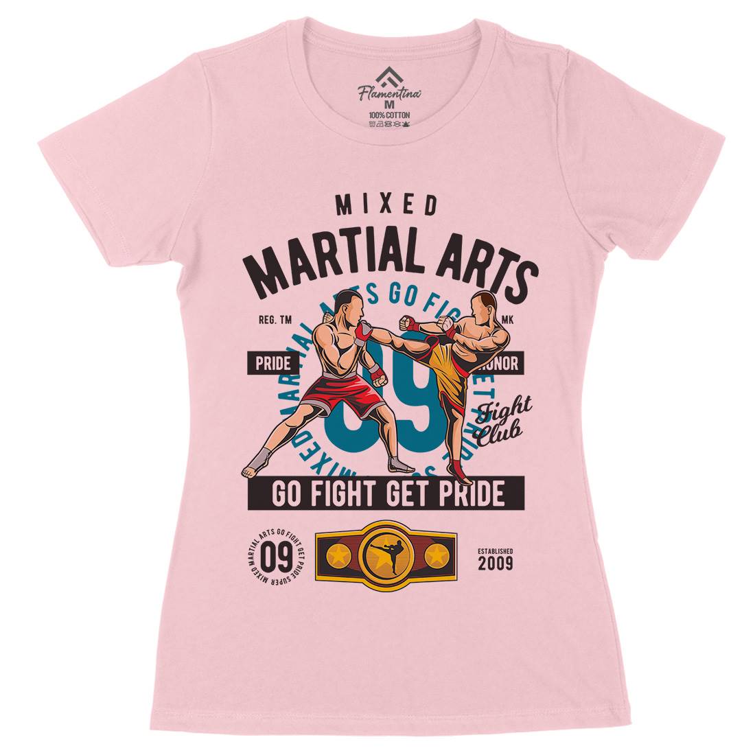 Mixed Martial Arts Womens Organic Crew Neck T-Shirt Sport C396