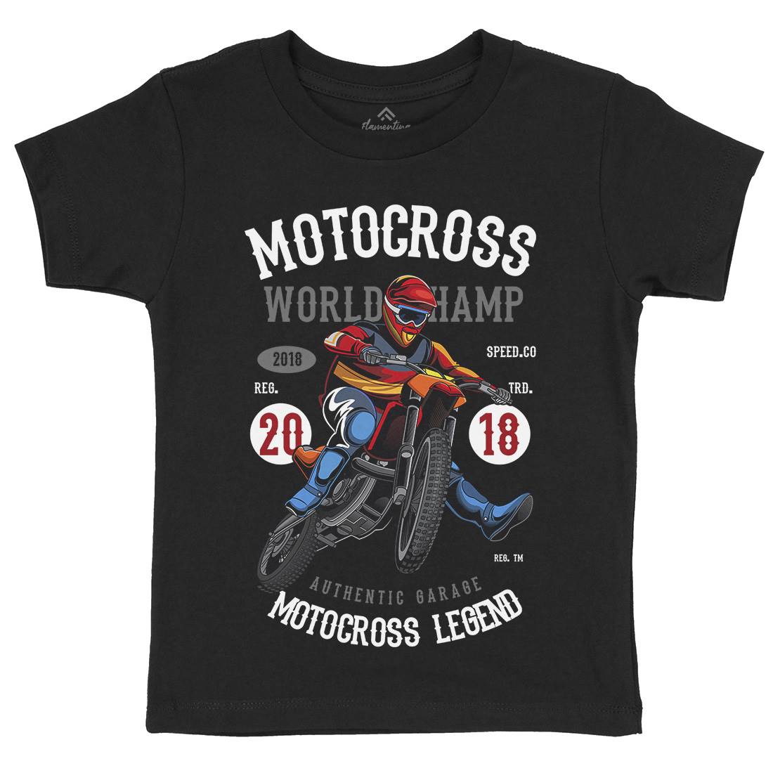Motocross World Champ Kids Organic Crew Neck T-Shirt Motorcycles C398