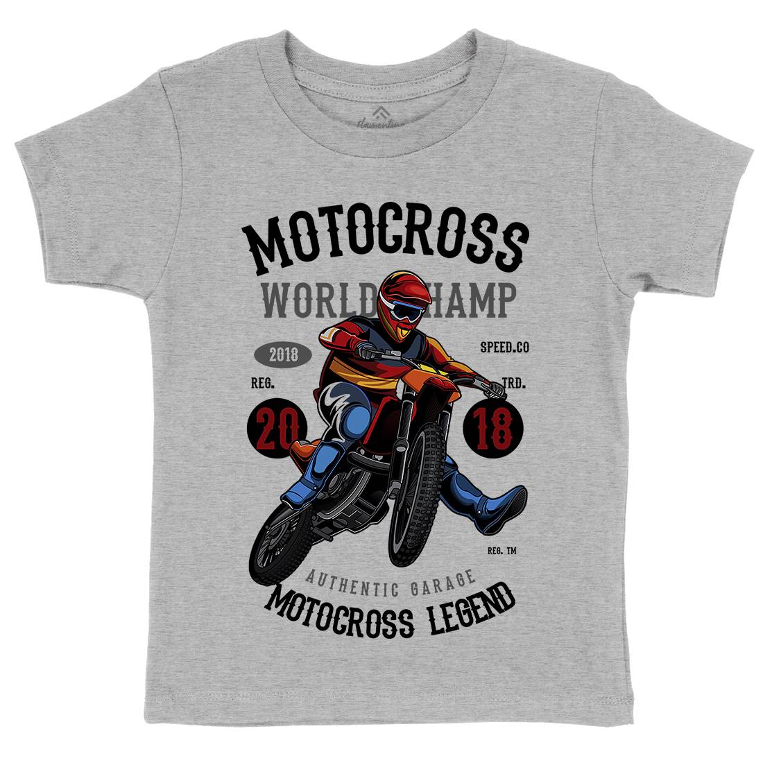 Motocross World Champ Kids Crew Neck T-Shirt Motorcycles C398