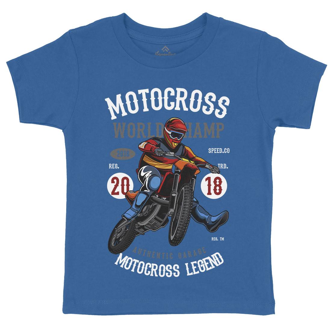 Motocross World Champ Kids Organic Crew Neck T-Shirt Motorcycles C398
