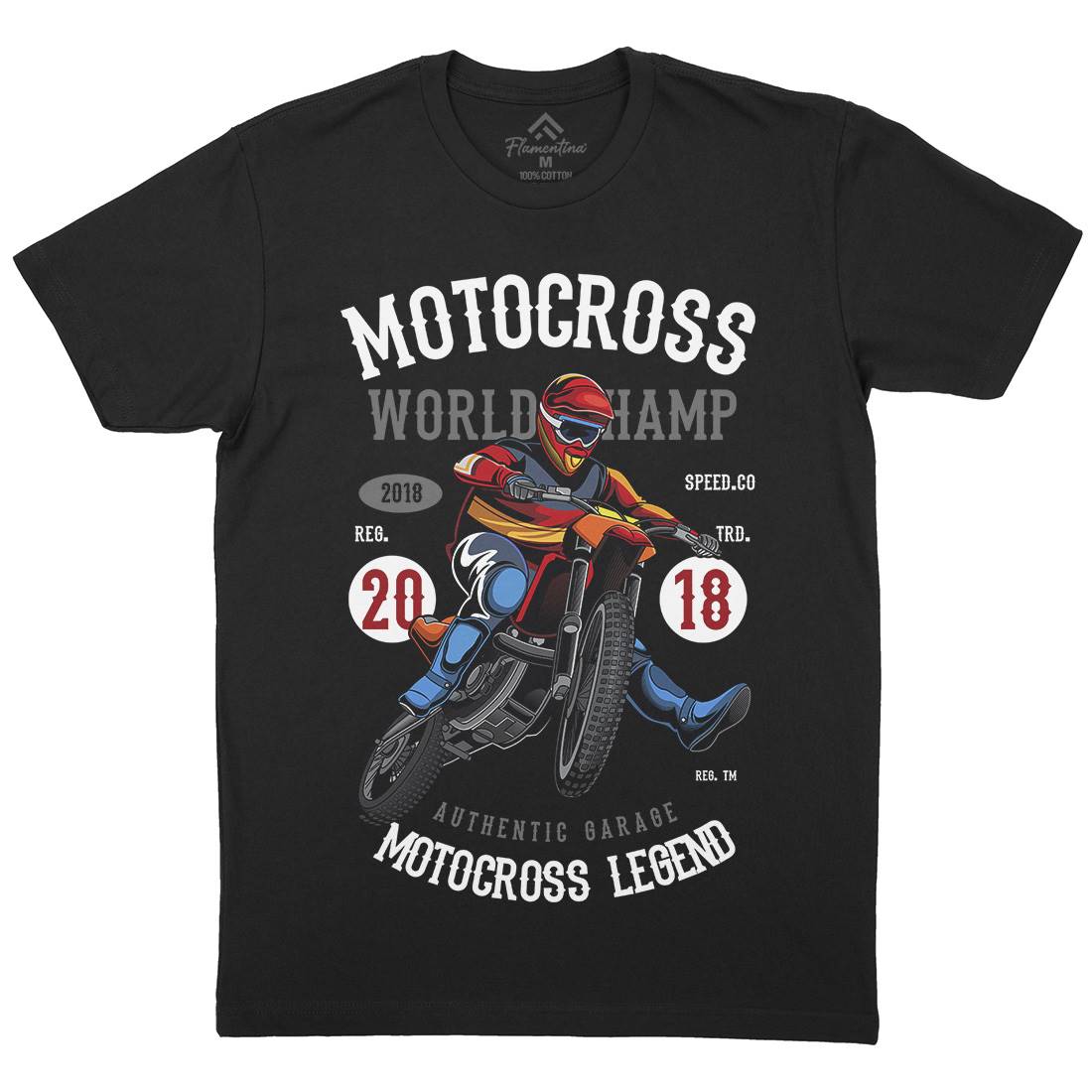 Motocross World Champ Mens Crew Neck T-Shirt Motorcycles C398