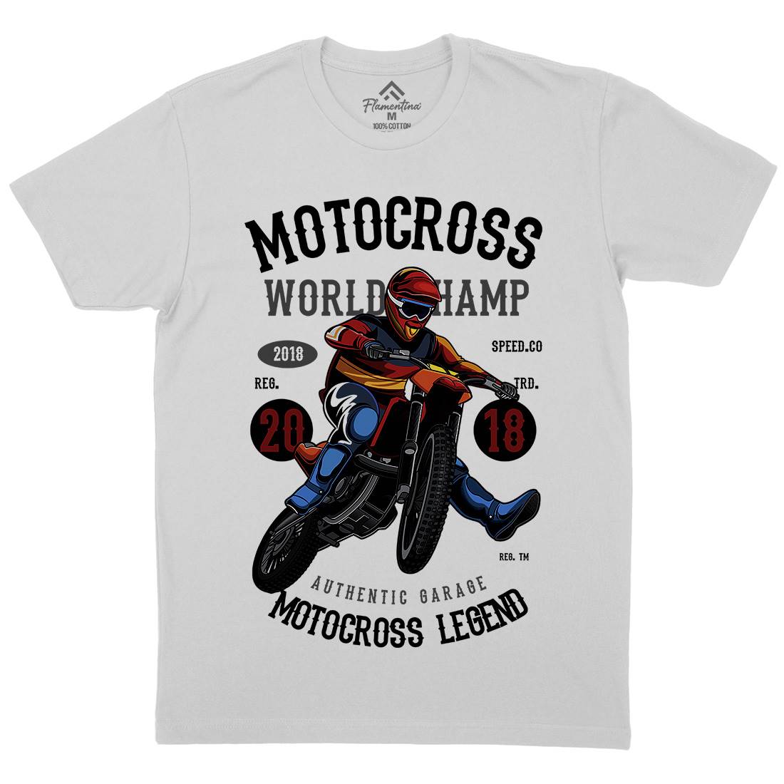 Motocross World Champ Mens Crew Neck T-Shirt Motorcycles C398
