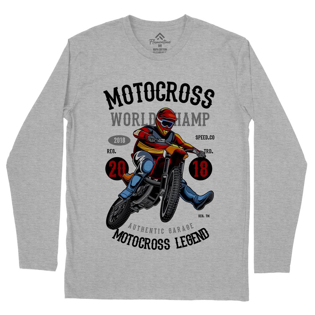 Motocross World Champ Mens Long Sleeve T-Shirt Motorcycles C398