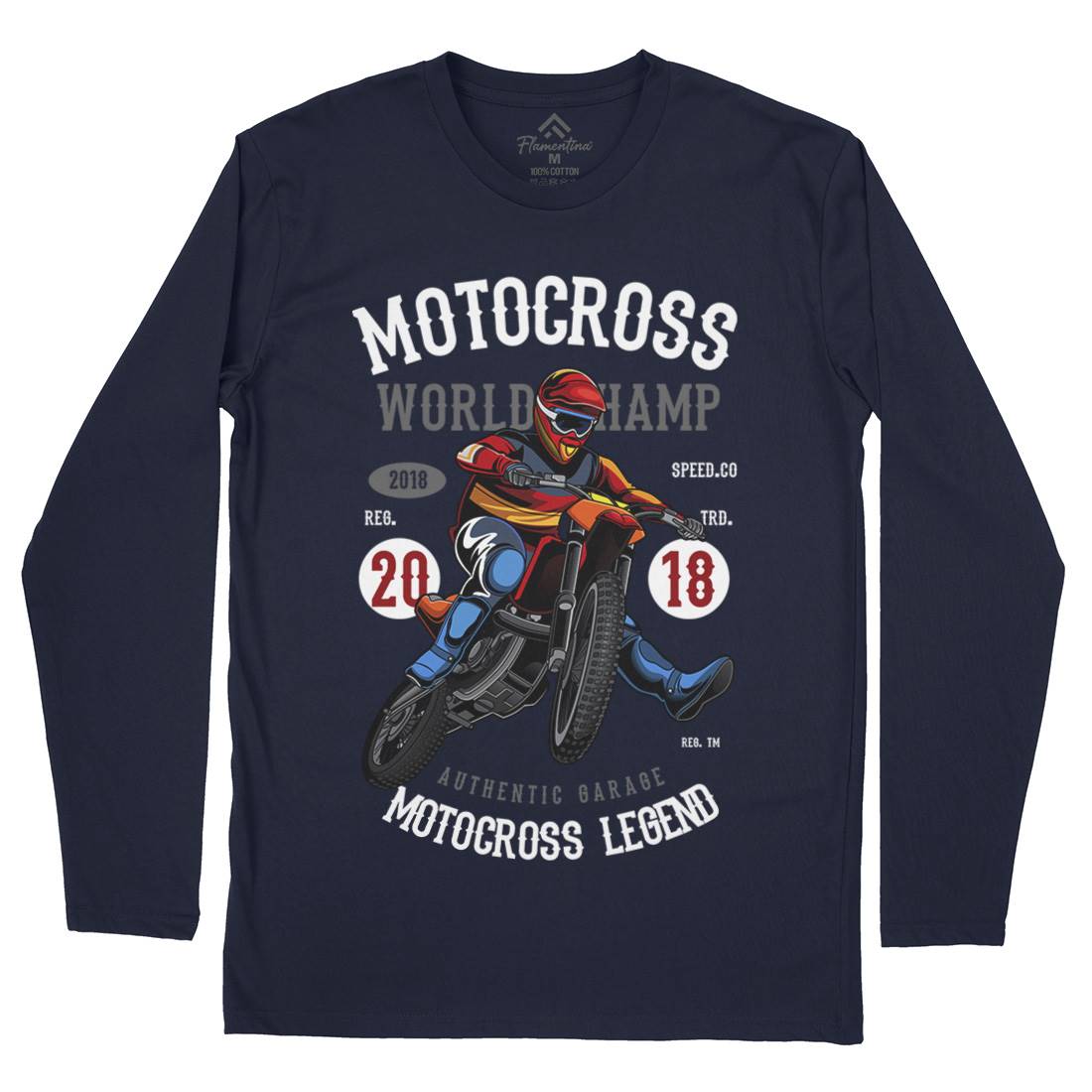 Motocross World Champ Mens Long Sleeve T-Shirt Motorcycles C398