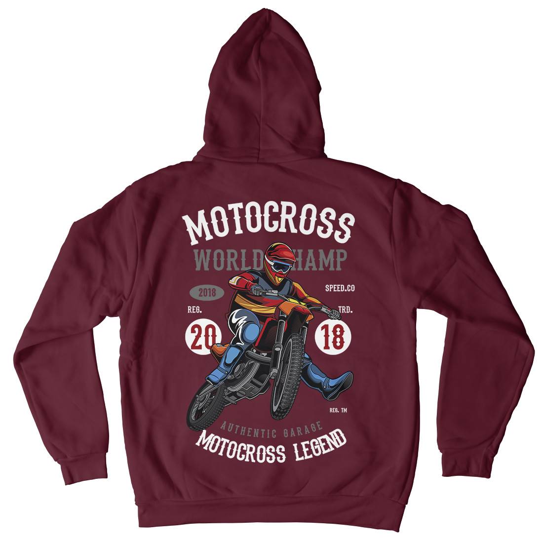 Motocross World Champ Mens Hoodie With Pocket Motorcycles C398