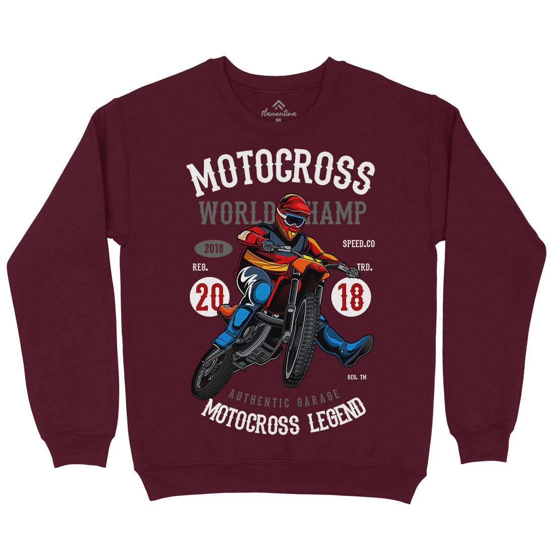 Motocross World Champ Mens Crew Neck Sweatshirt Motorcycles C398