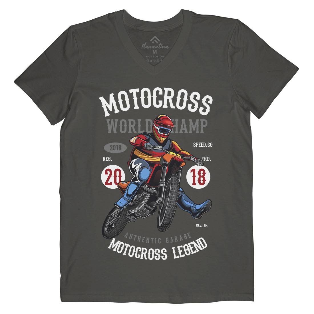 Motocross World Champ Mens V-Neck T-Shirt Motorcycles C398