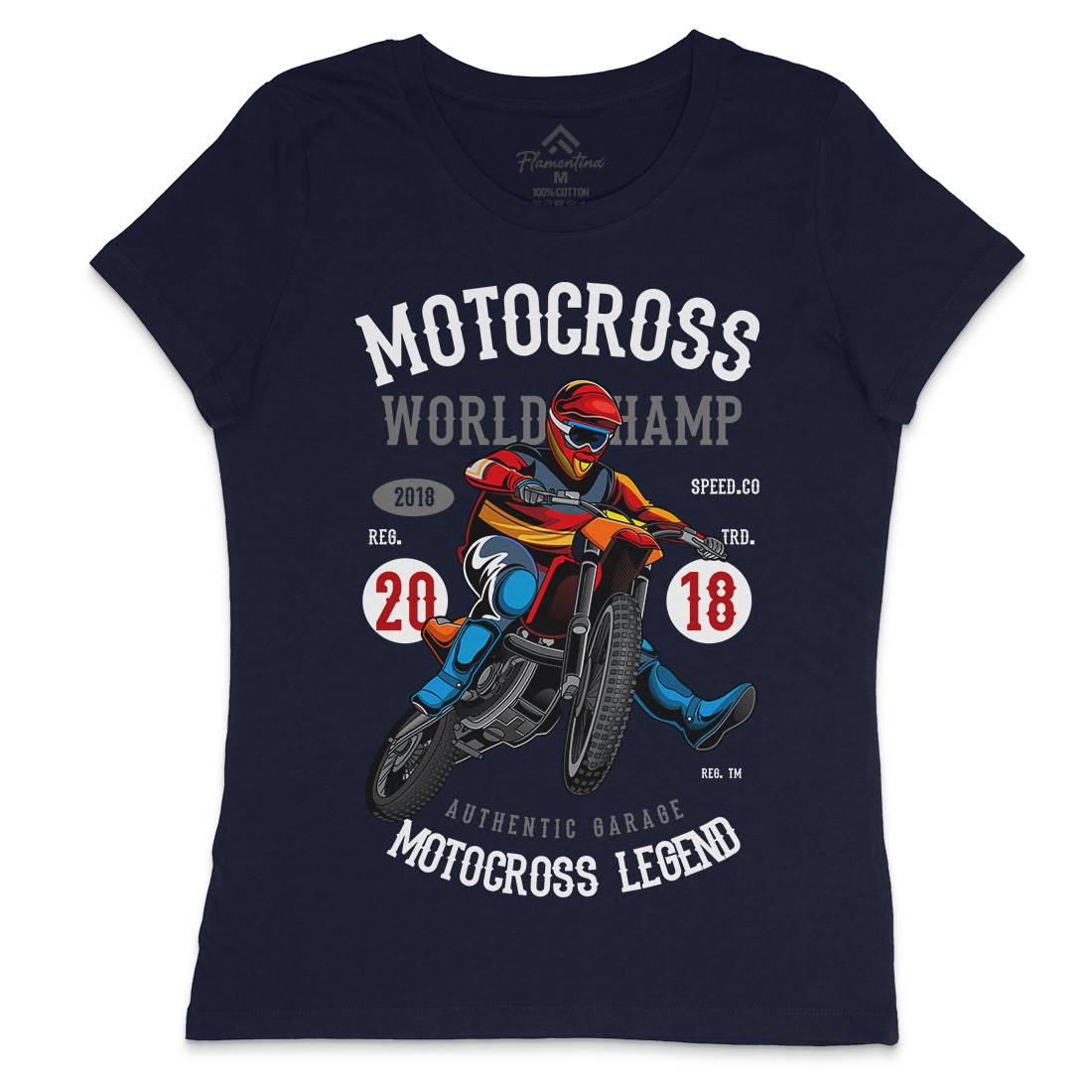 Motocross World Champ Womens Crew Neck T-Shirt Motorcycles C398