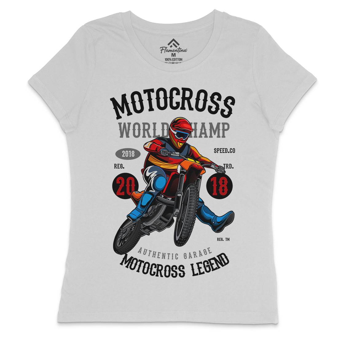 Motocross World Champ Womens Crew Neck T-Shirt Motorcycles C398
