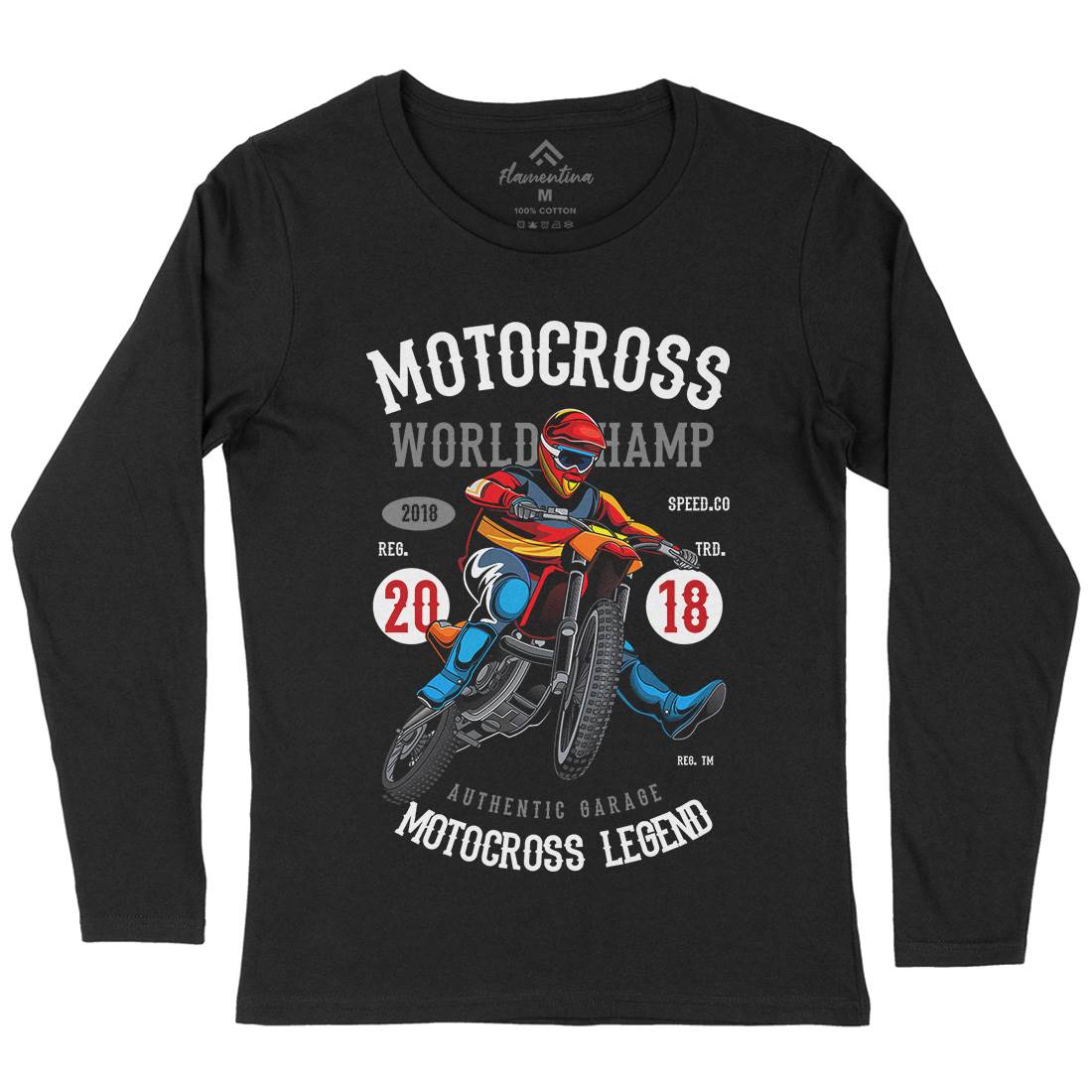 Motocross World Champ Womens Long Sleeve T-Shirt Motorcycles C398