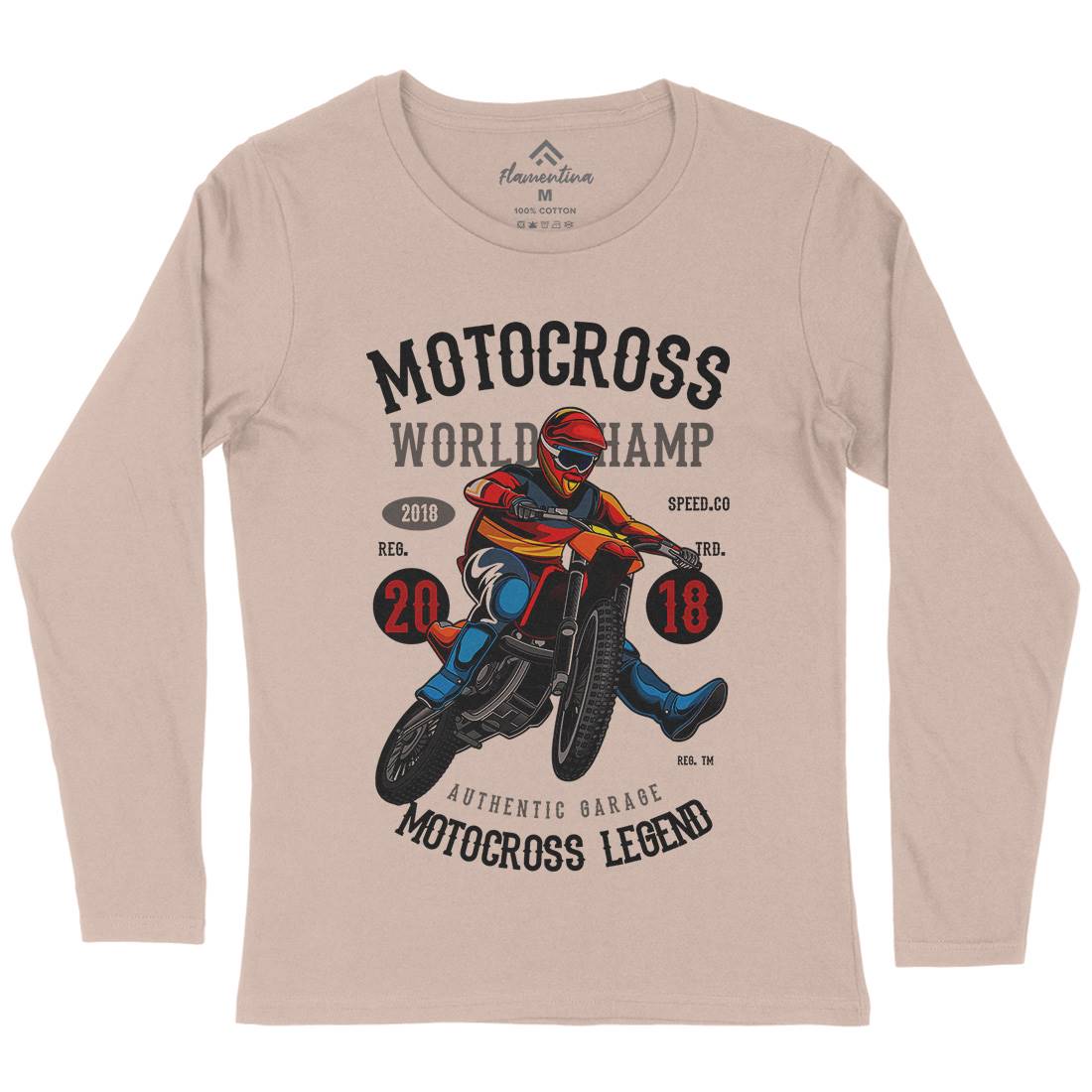 Motocross World Champ Womens Long Sleeve T-Shirt Motorcycles C398
