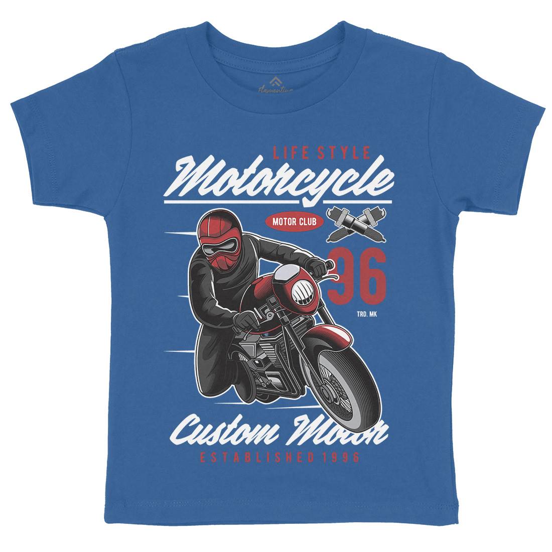 Lifestyle Kids Organic Crew Neck T-Shirt Motorcycles C399