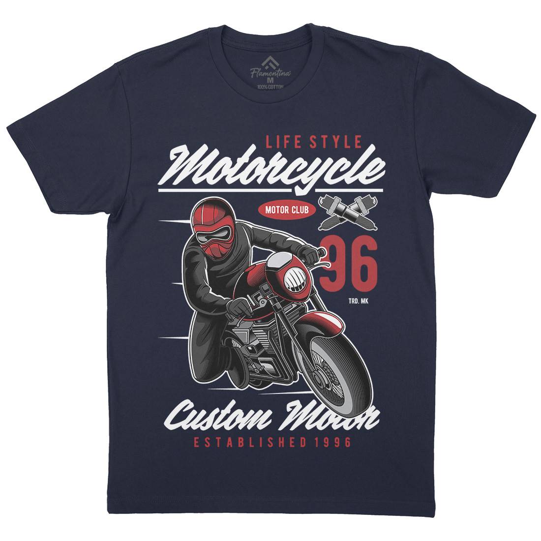 Lifestyle Mens Organic Crew Neck T-Shirt Motorcycles C399