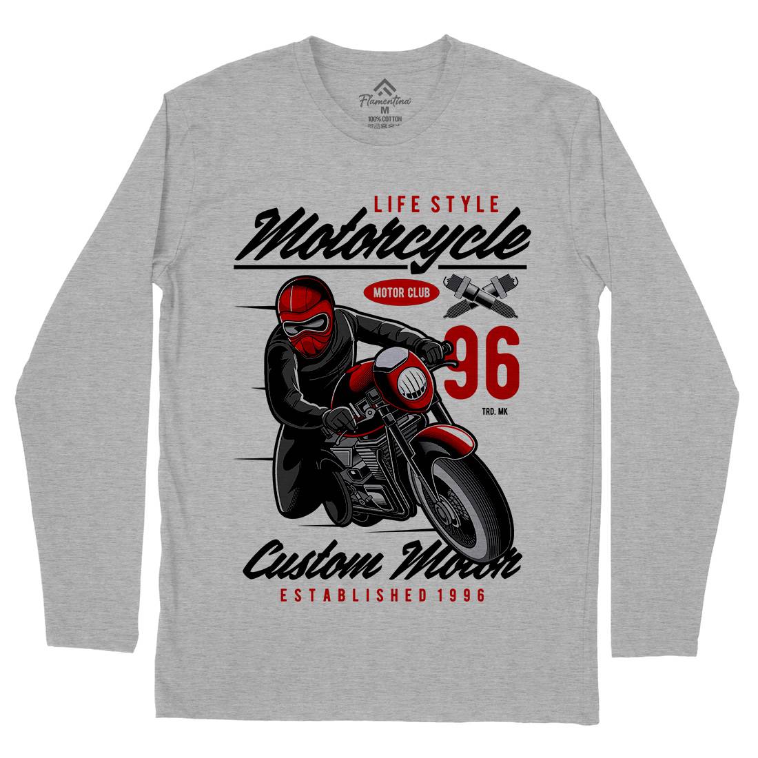 Lifestyle Mens Long Sleeve T-Shirt Motorcycles C399