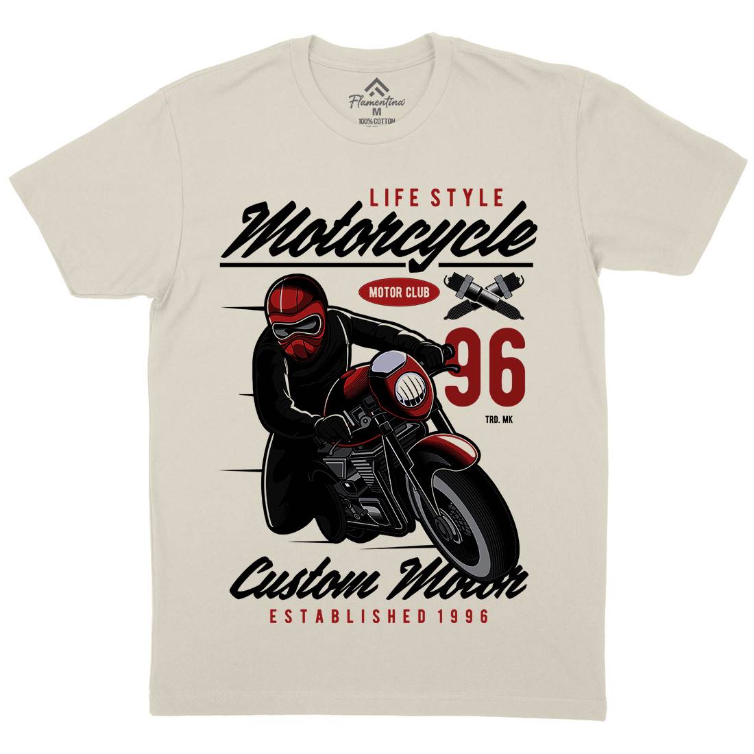 Lifestyle Mens Organic Crew Neck T-Shirt Motorcycles C399