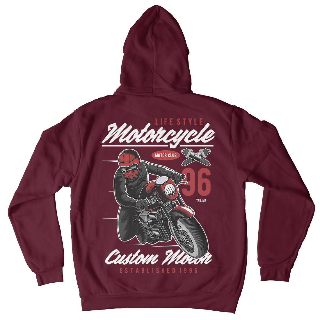 Lifestyle Mens Hoodie With Pocket Motorcycles C399