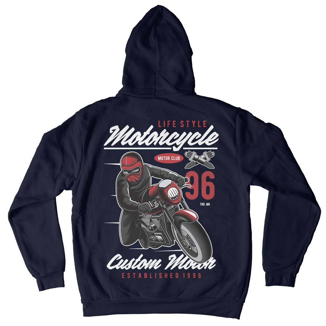 Lifestyle Mens Hoodie With Pocket Motorcycles C399