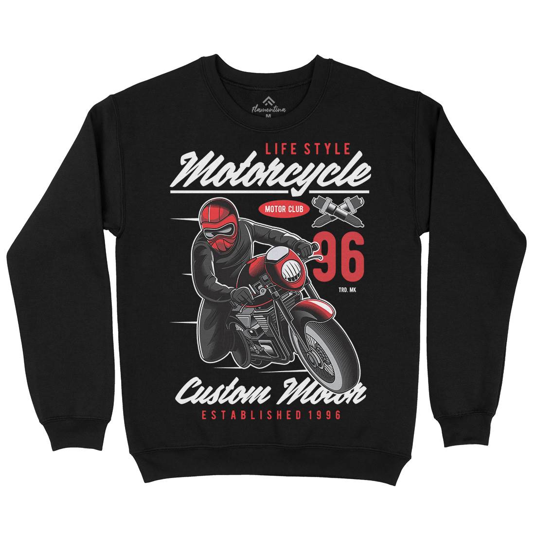 Lifestyle Mens Crew Neck Sweatshirt Motorcycles C399