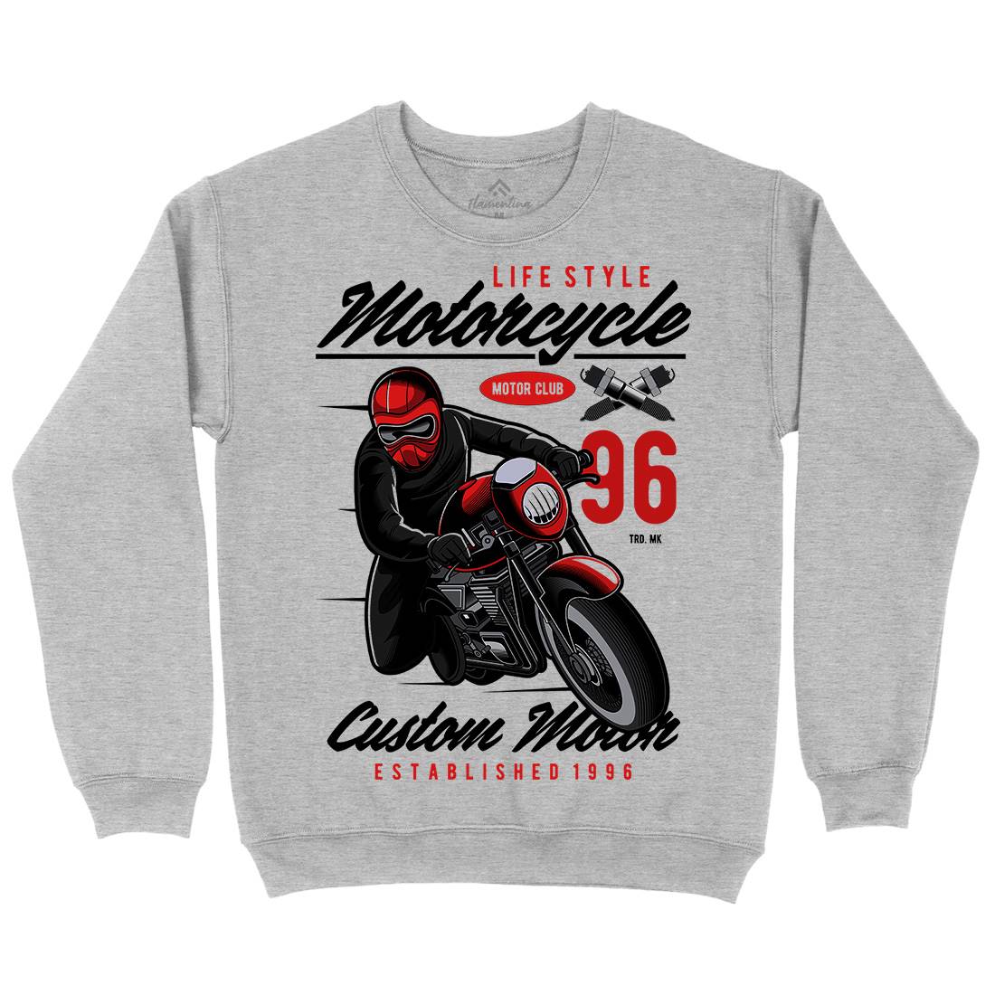 Lifestyle Mens Crew Neck Sweatshirt Motorcycles C399
