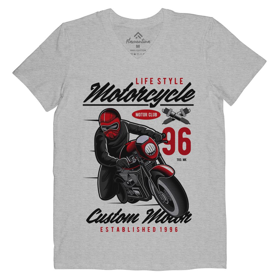 Lifestyle Mens V-Neck T-Shirt Motorcycles C399