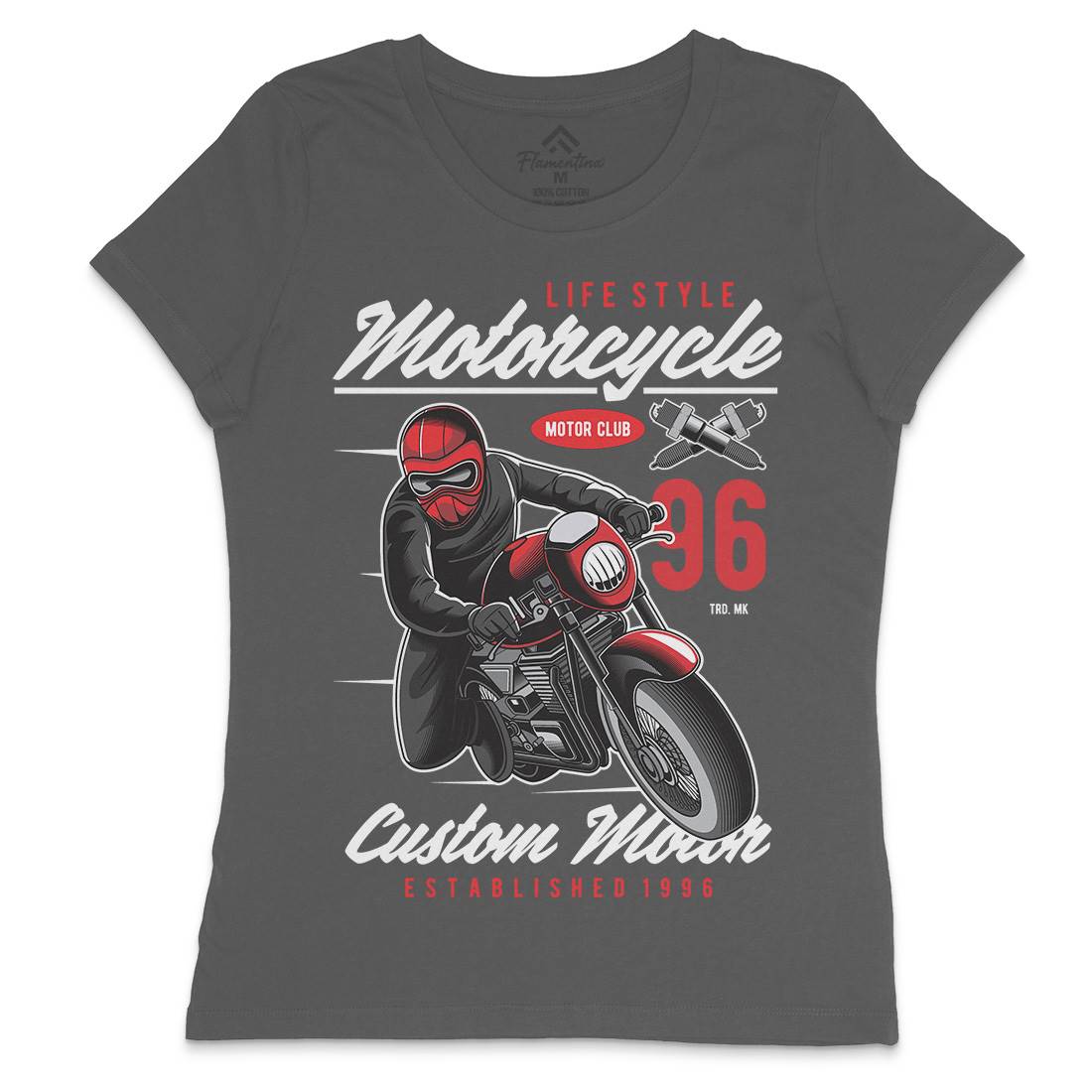 Lifestyle Womens Crew Neck T-Shirt Motorcycles C399