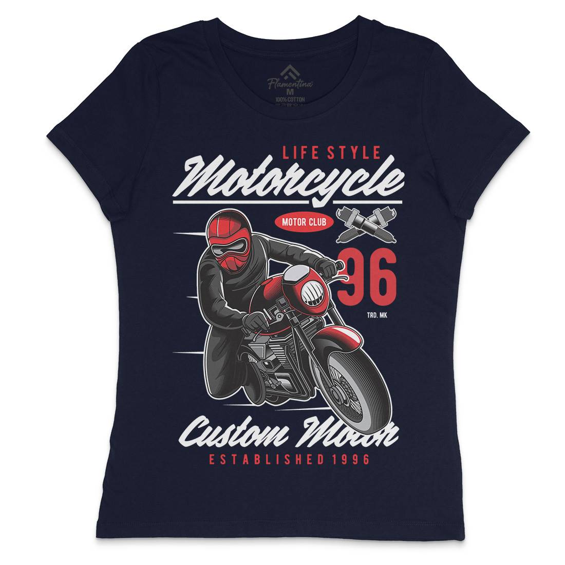 Lifestyle Womens Crew Neck T-Shirt Motorcycles C399
