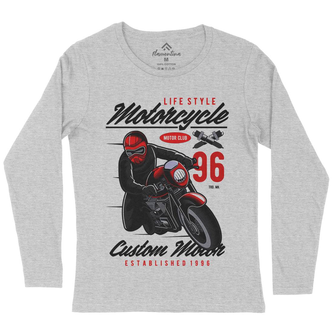Lifestyle Womens Long Sleeve T-Shirt Motorcycles C399
