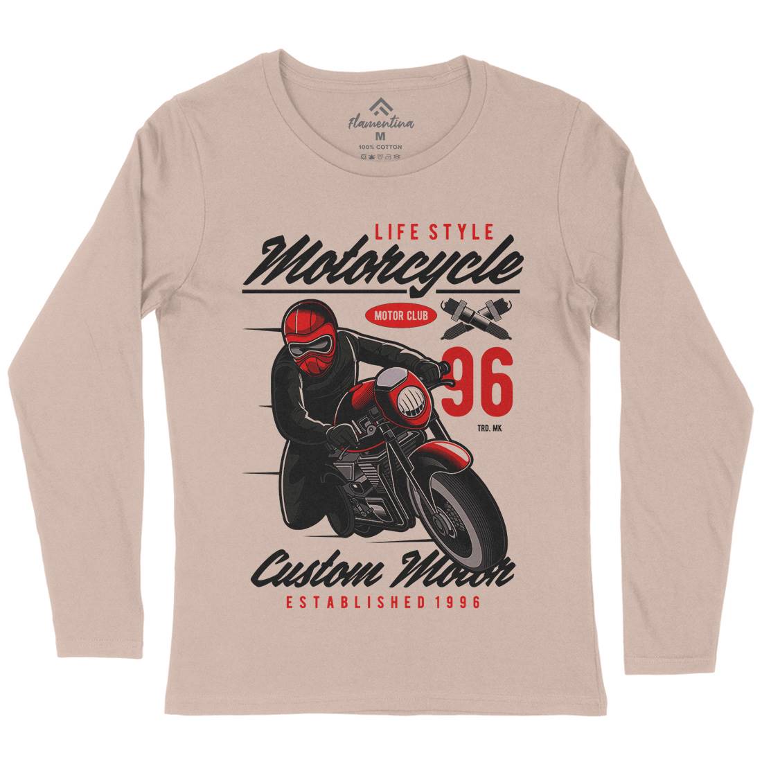 Lifestyle Womens Long Sleeve T-Shirt Motorcycles C399