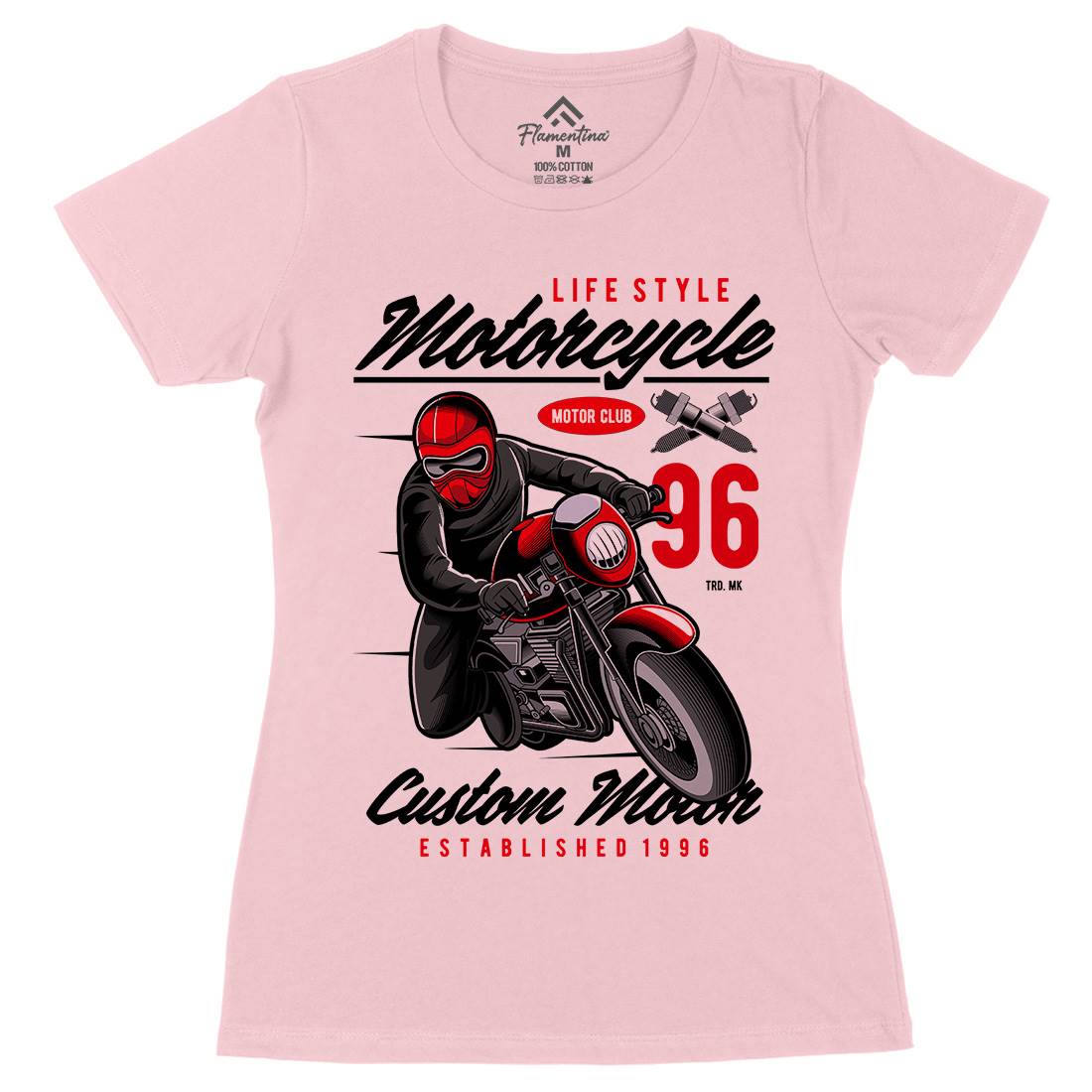 Lifestyle Womens Organic Crew Neck T-Shirt Motorcycles C399