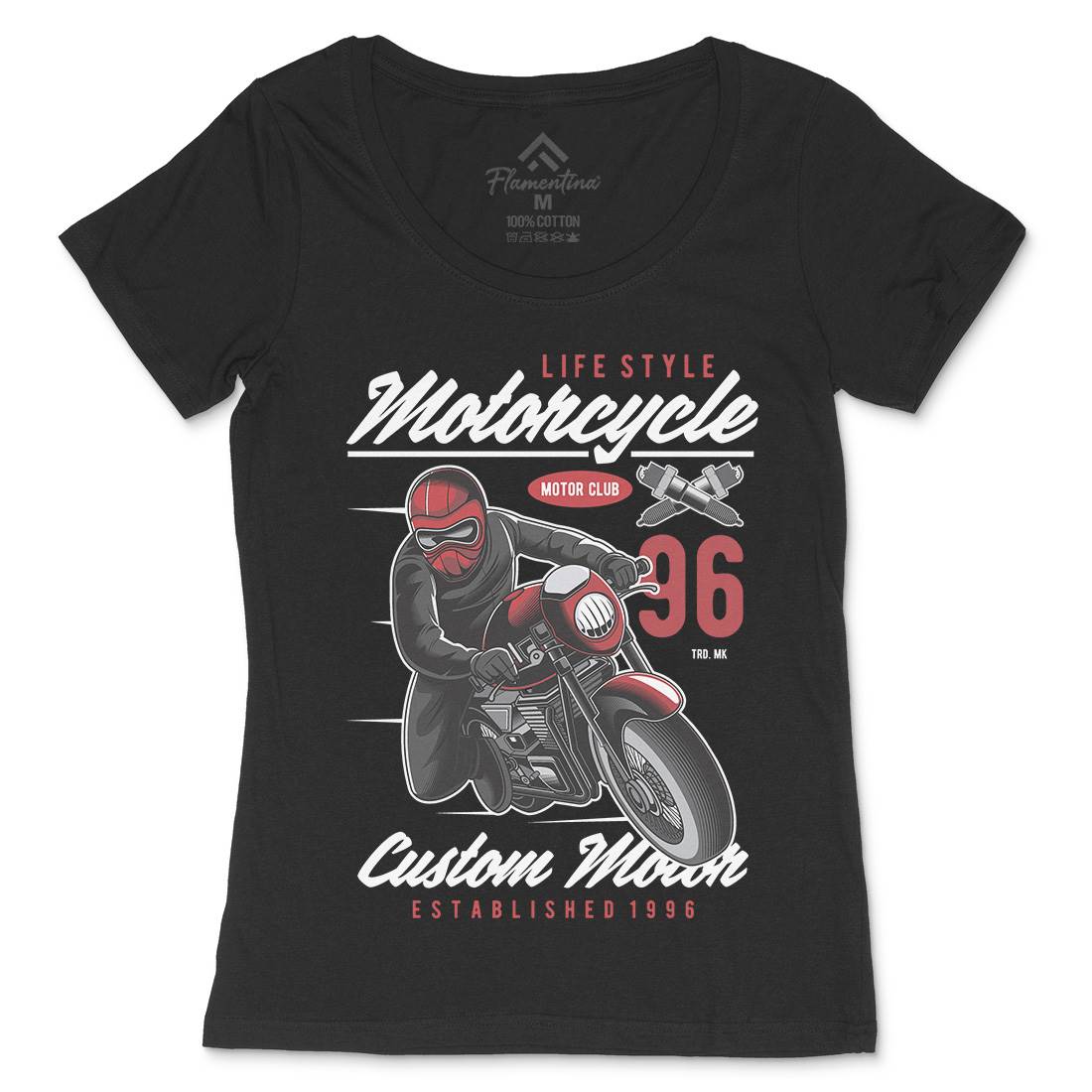 Lifestyle Womens Scoop Neck T-Shirt Motorcycles C399