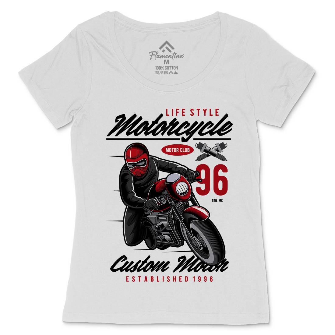 Lifestyle Womens Scoop Neck T-Shirt Motorcycles C399