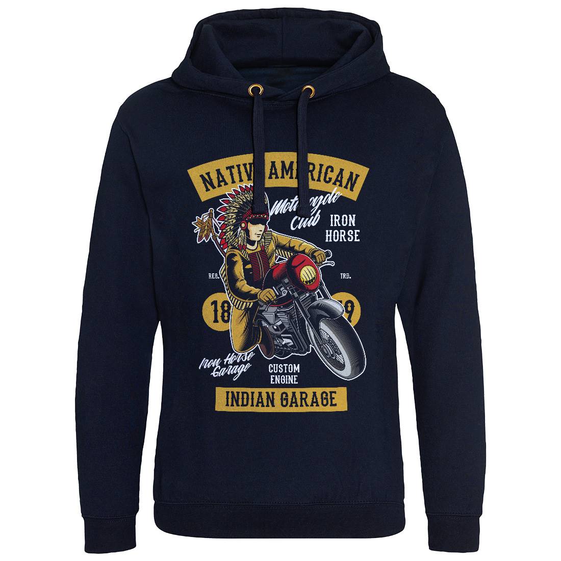 Native American Biker Mens Hoodie Without Pocket Motorcycles C400