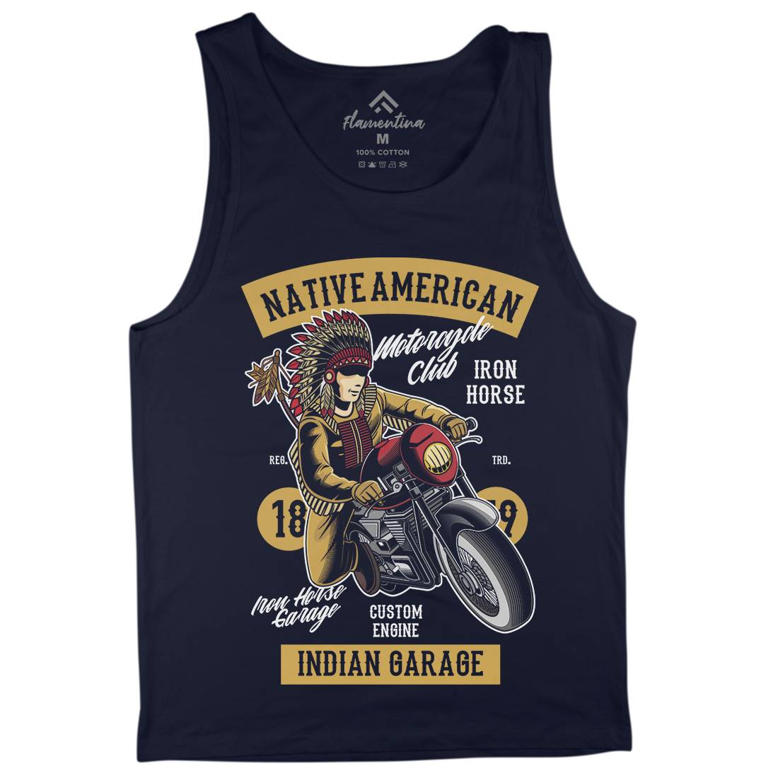 Native American Biker Mens Tank Top Vest Motorcycles C400