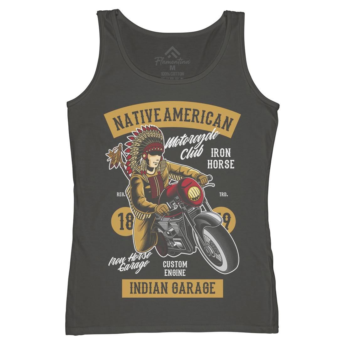 Native American Biker Womens Organic Tank Top Vest Motorcycles C400