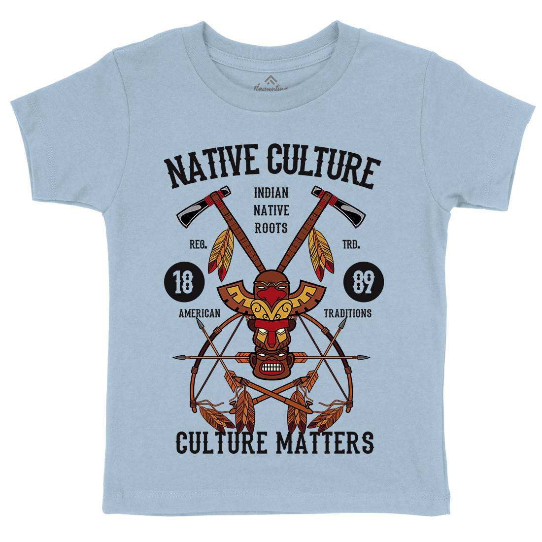 Native Culture Kids Crew Neck T-Shirt American C401