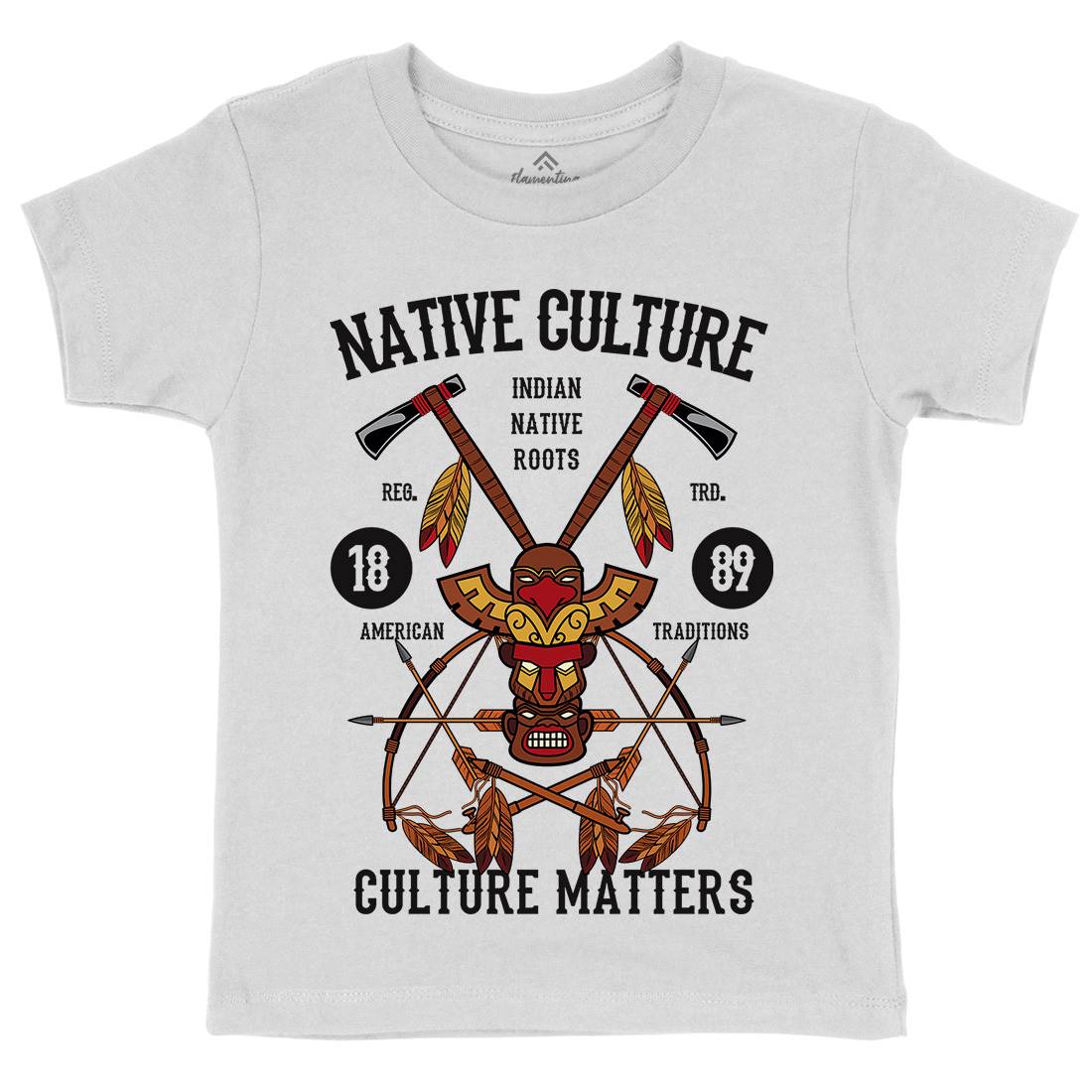 Native Culture Kids Organic Crew Neck T-Shirt American C401