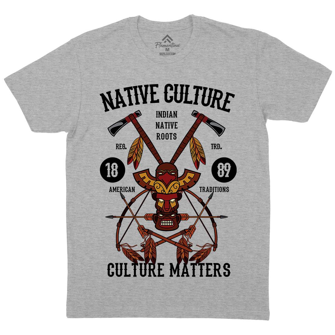Native Culture Mens Crew Neck T-Shirt American C401