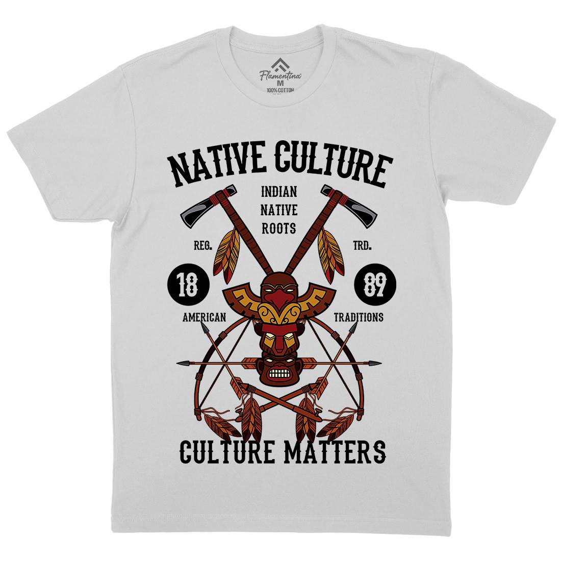 Native Culture Mens Crew Neck T-Shirt American C401