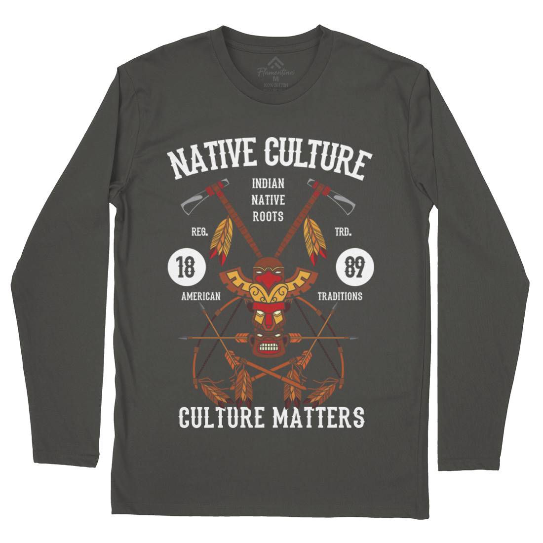 Native Culture Mens Long Sleeve T-Shirt American C401