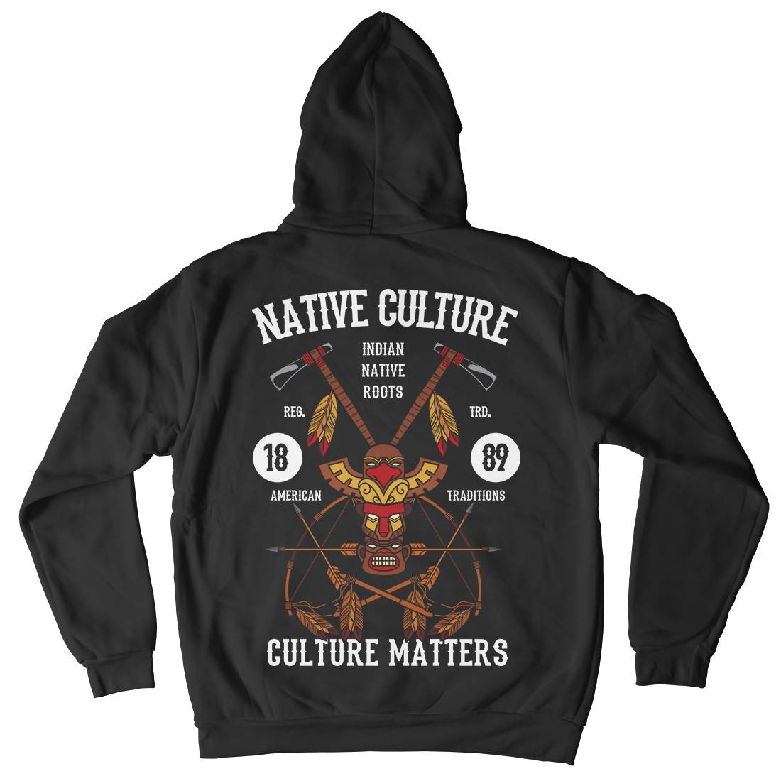 Native Culture Mens Hoodie With Pocket American C401