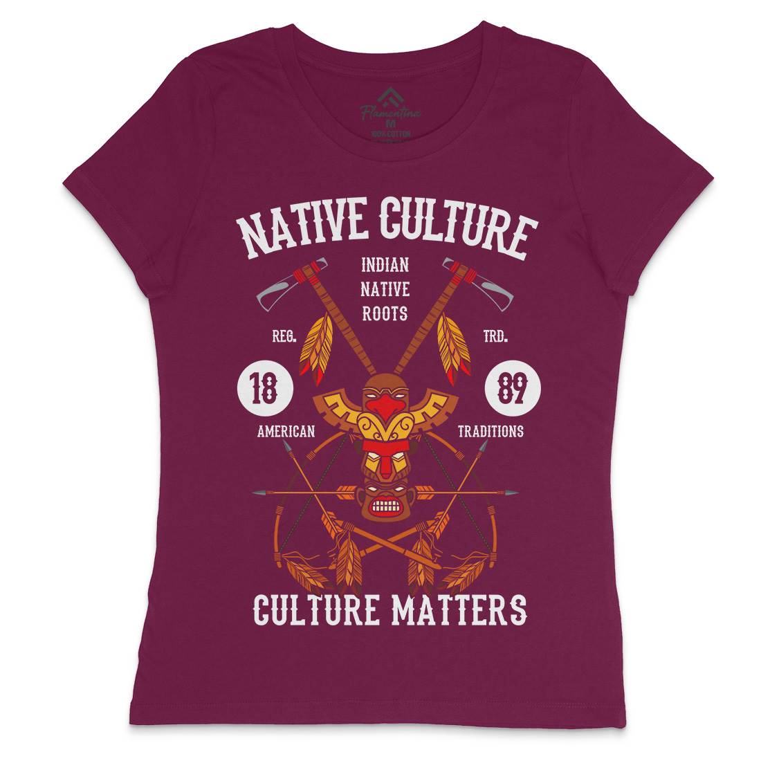 Native Culture Womens Crew Neck T-Shirt American C401