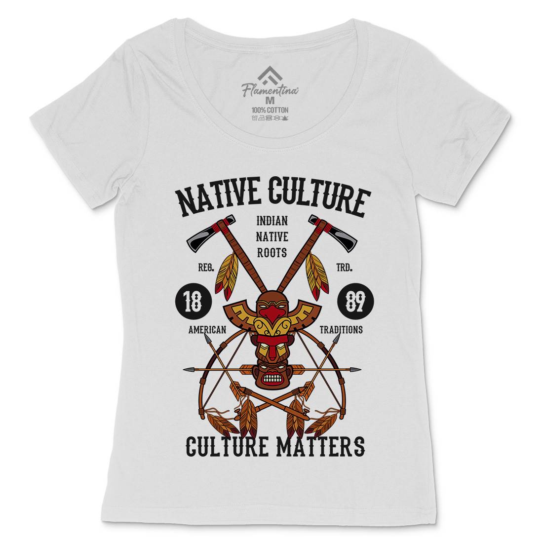 Native Culture Womens Scoop Neck T-Shirt American C401