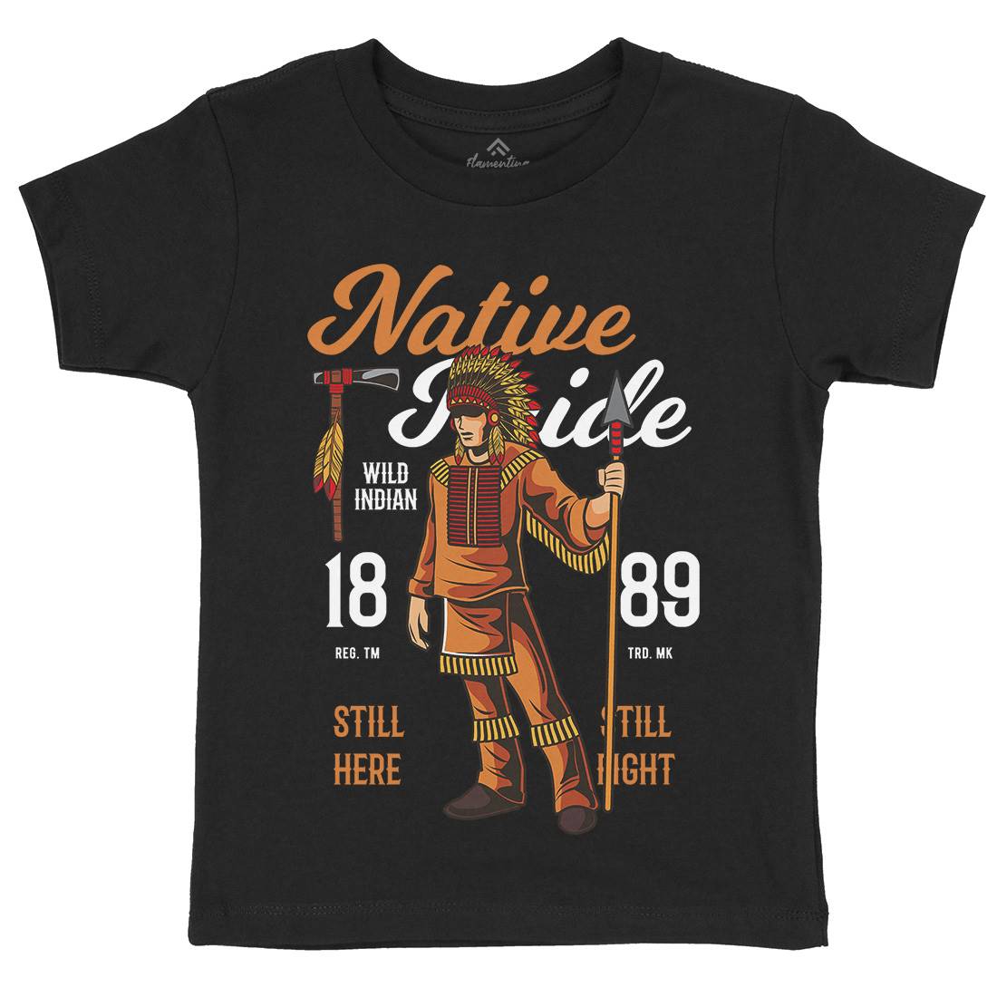 Native Pride Kids Organic Crew Neck T-Shirt American C402