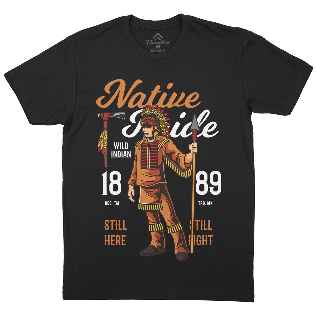 Native Pride Mens Organic Crew Neck T-Shirt American C402