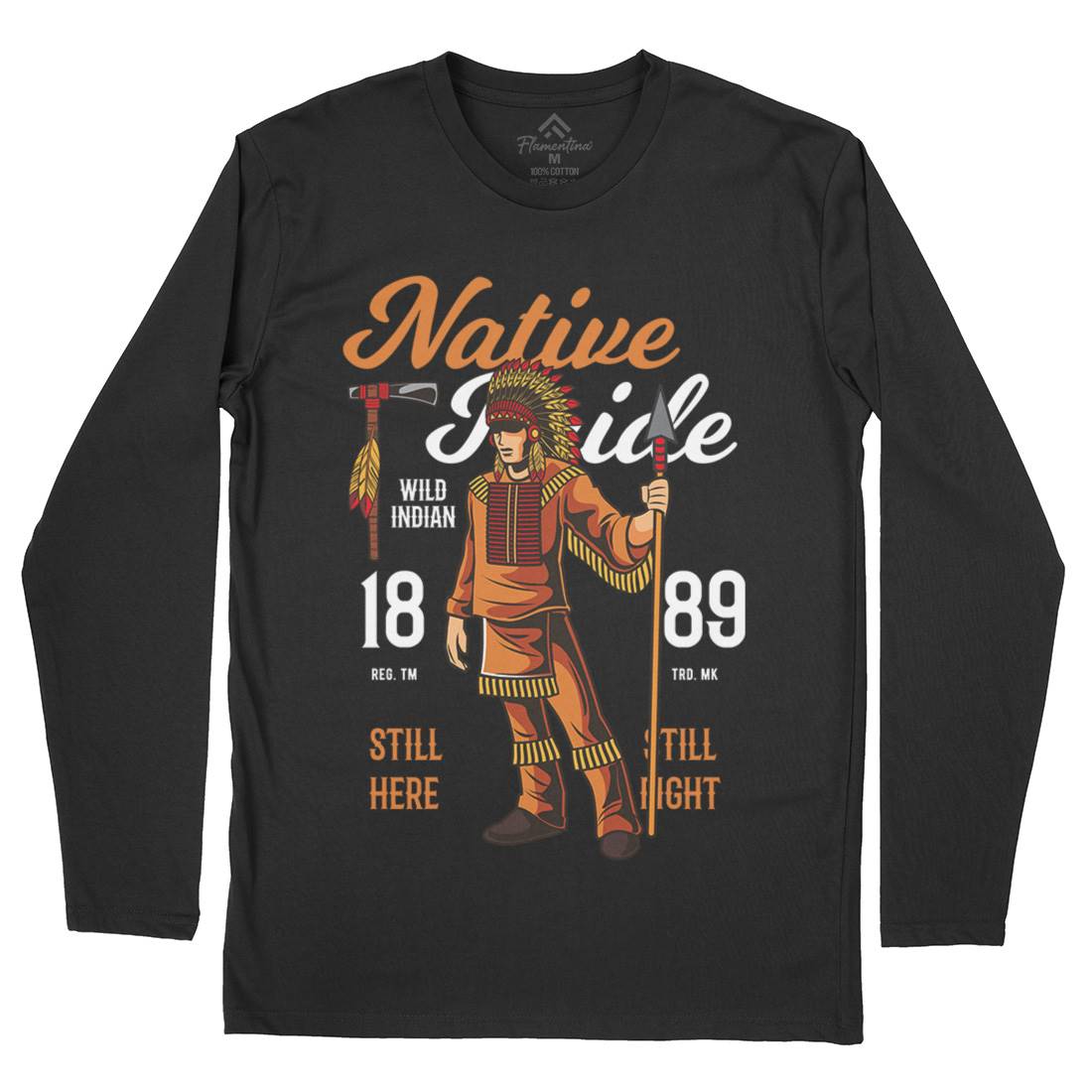 Native Pride Mens Long Sleeve T-Shirt American C402