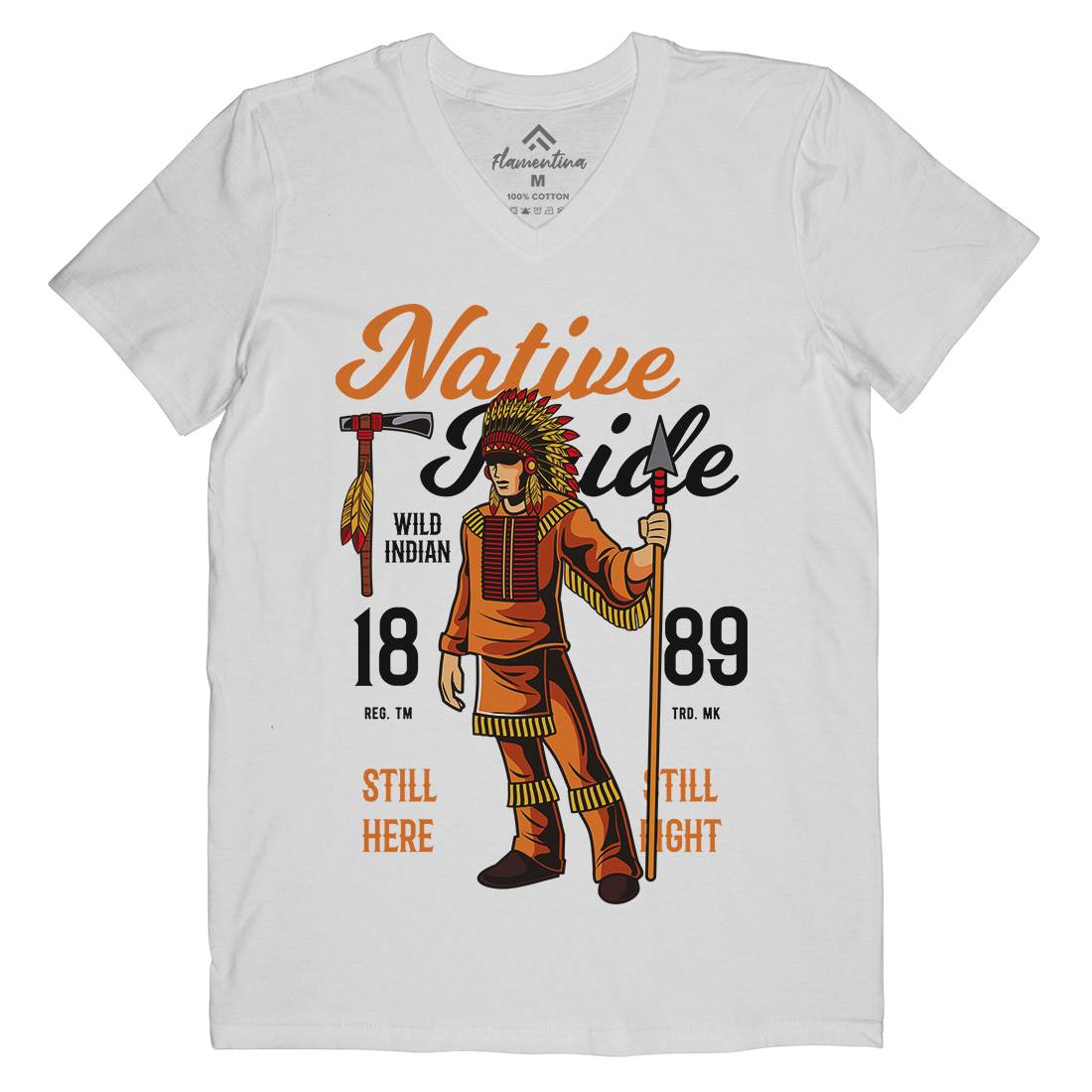 Native Pride Mens V-Neck T-Shirt American C402
