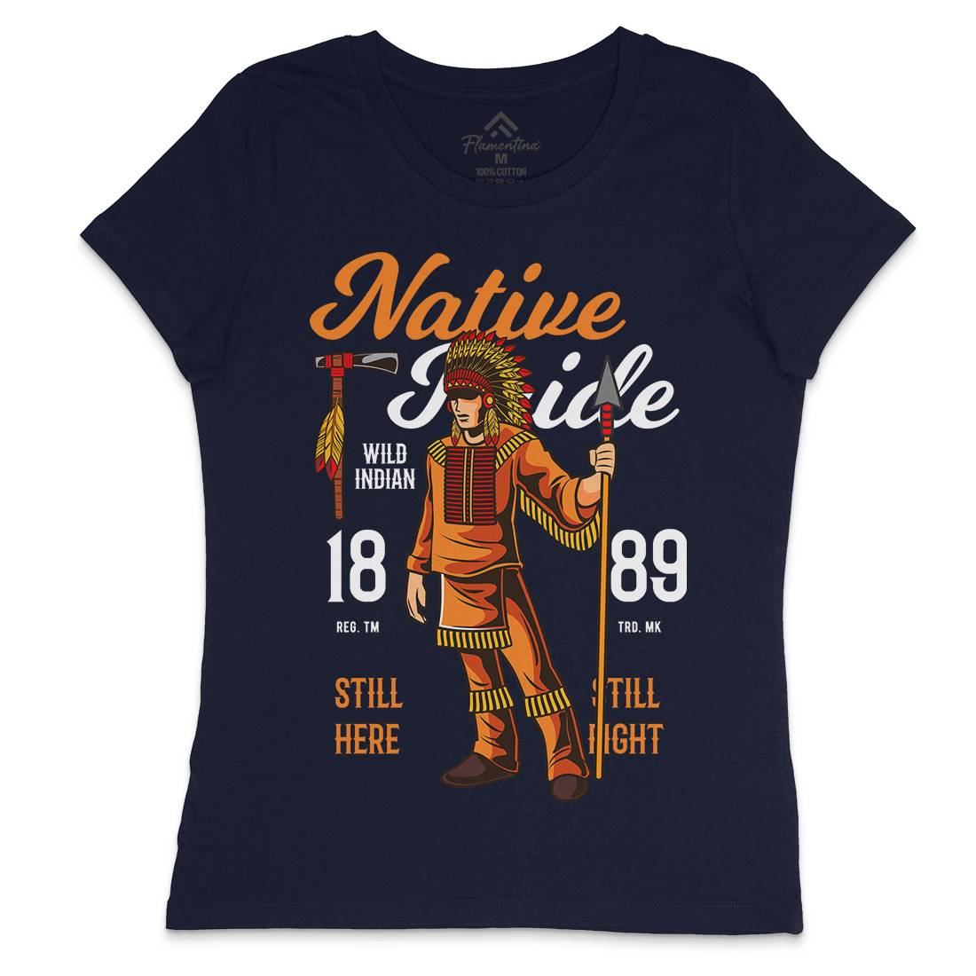 Native Pride Womens Crew Neck T-Shirt American C402