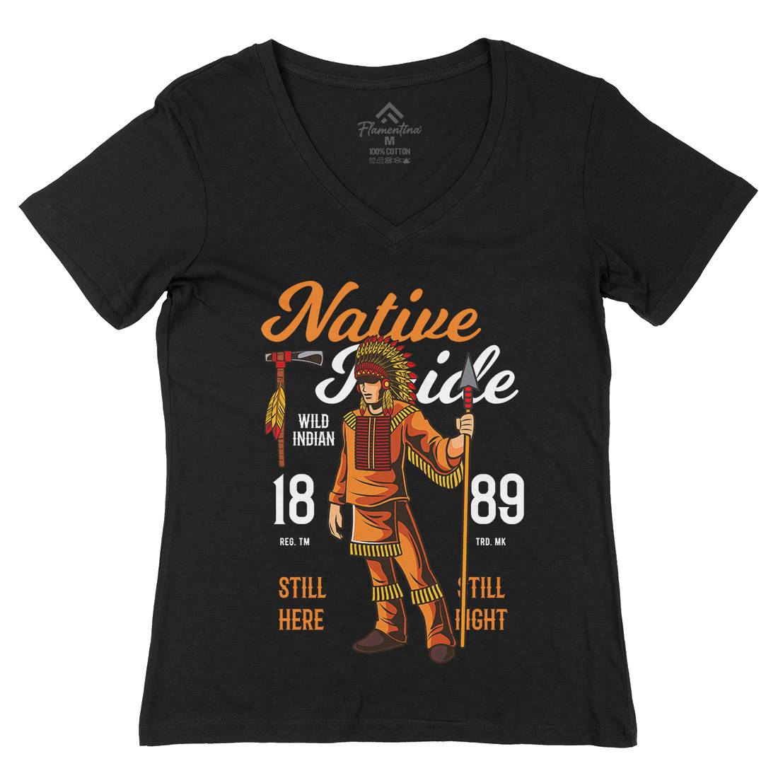 Native Pride Womens Organic V-Neck T-Shirt American C402