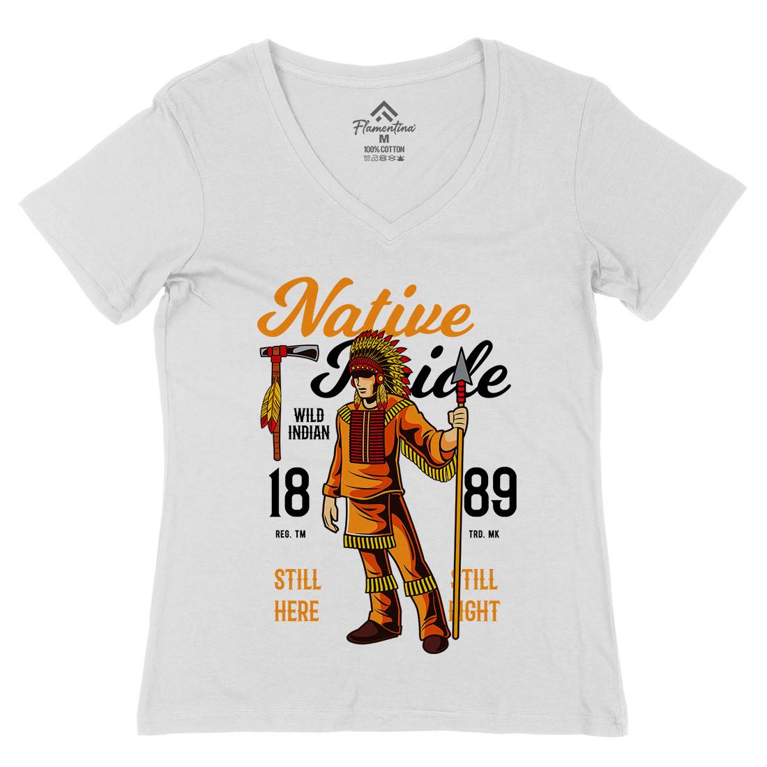 Native Pride Womens Organic V-Neck T-Shirt American C402